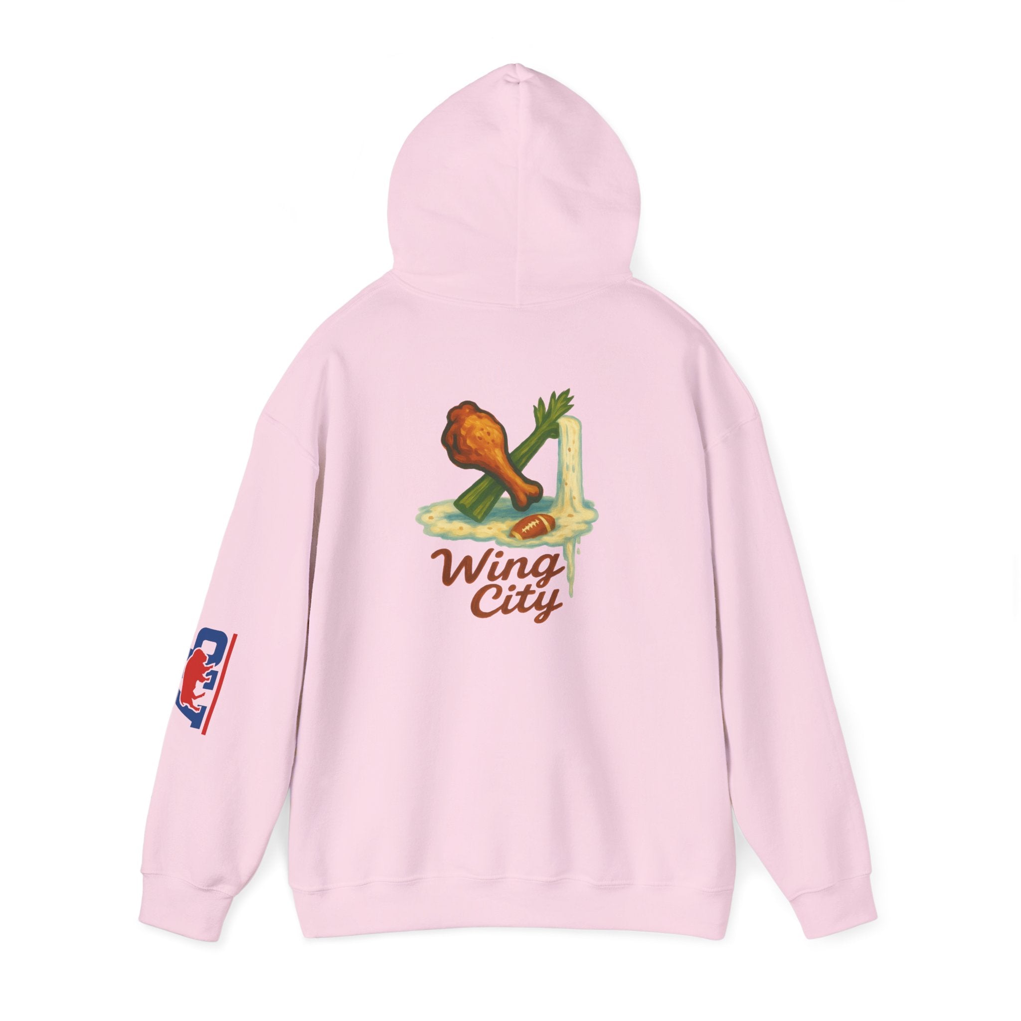 Wing City Hoodie - Retro Chicken Wing Logo Pullover