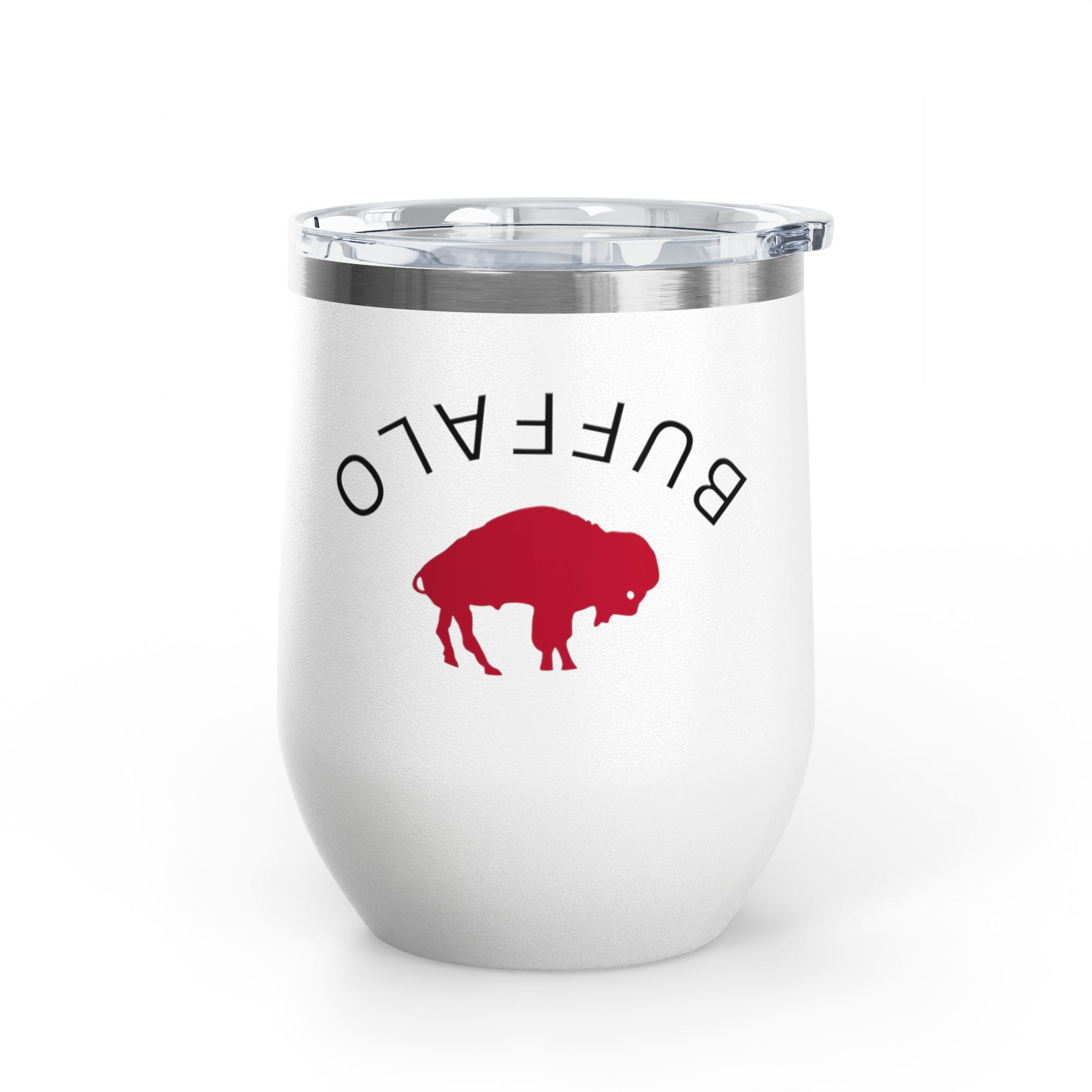 Buffalo Wine Tumbler, 12oz Insulated Drinkware for Wine Lovers, Gifts for Her, Home Bar Essentials, Outdoor Fun