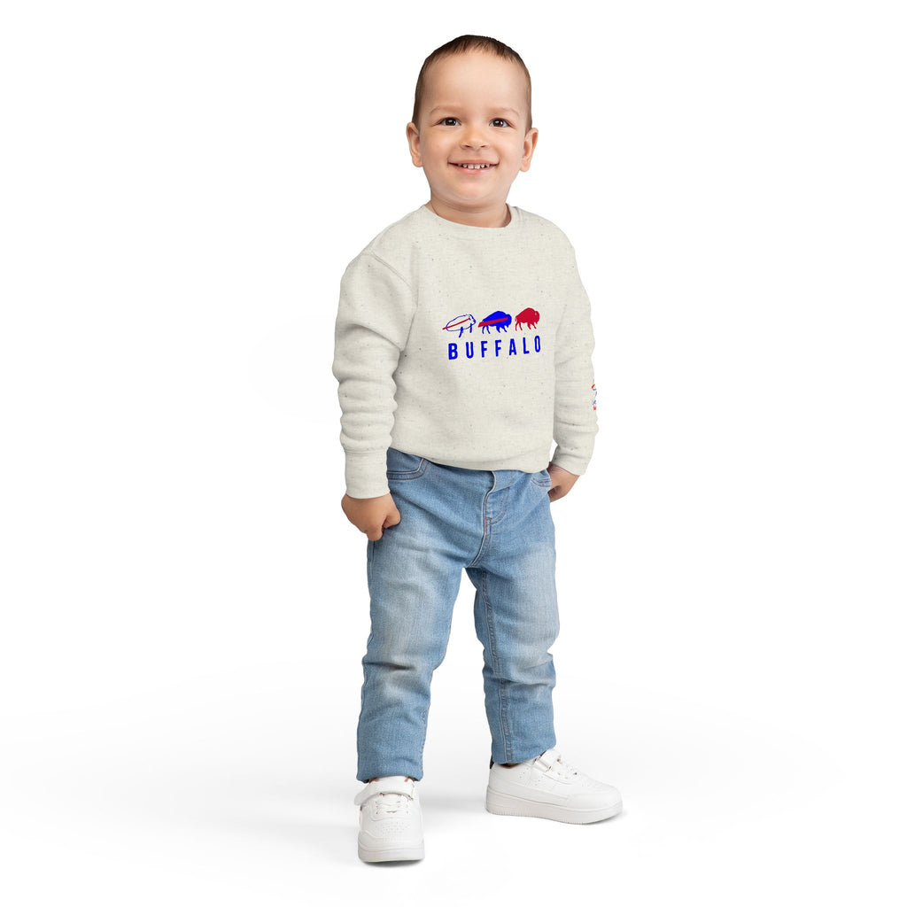 Buffalo Spirit Toddler Sweatshirt | Cute Kids Apparel for Game Day, Family Gatherings, Birthdays, and All Occasions