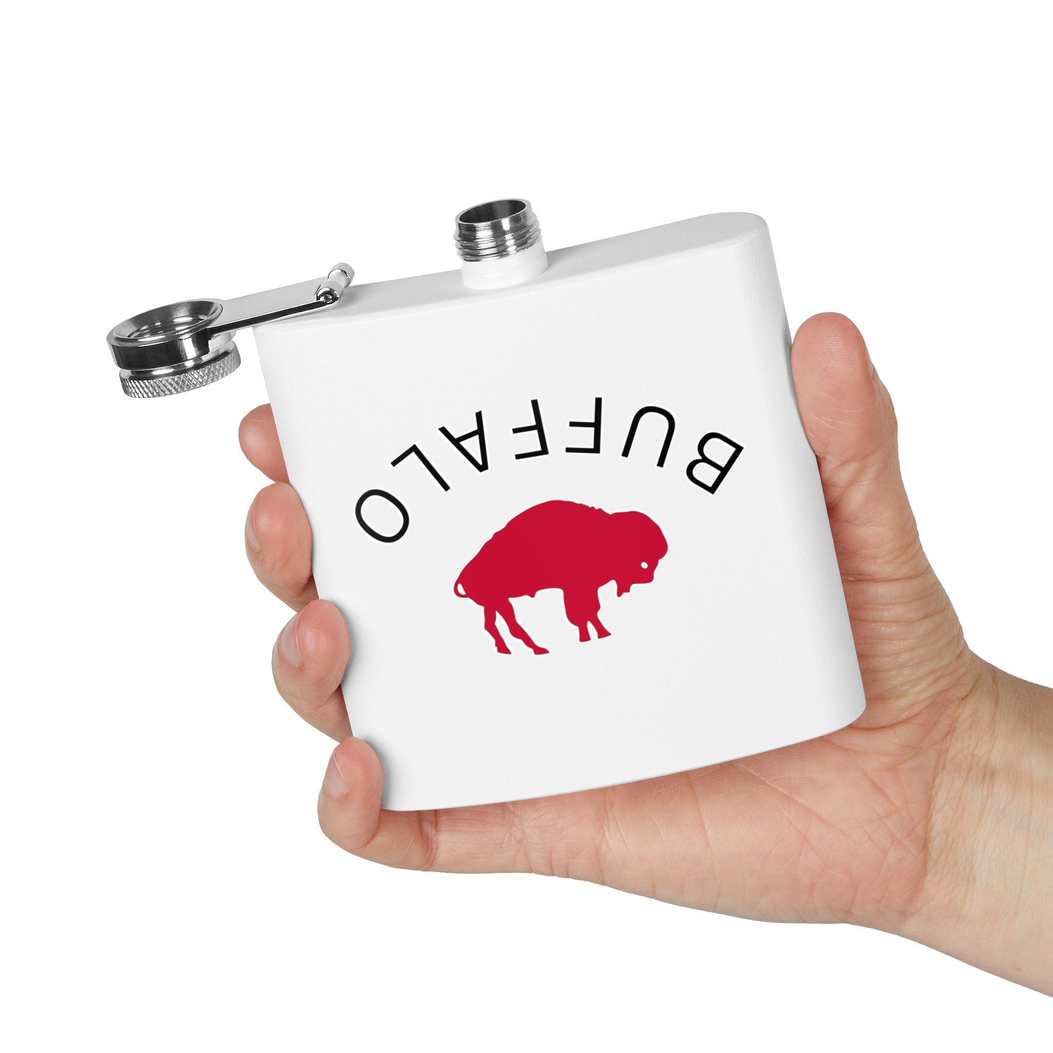 Buffalo Stainless Steel Flask, 6oz - Perfect for Gifts, Camping, Tailgating, Weddings, and Celebrations