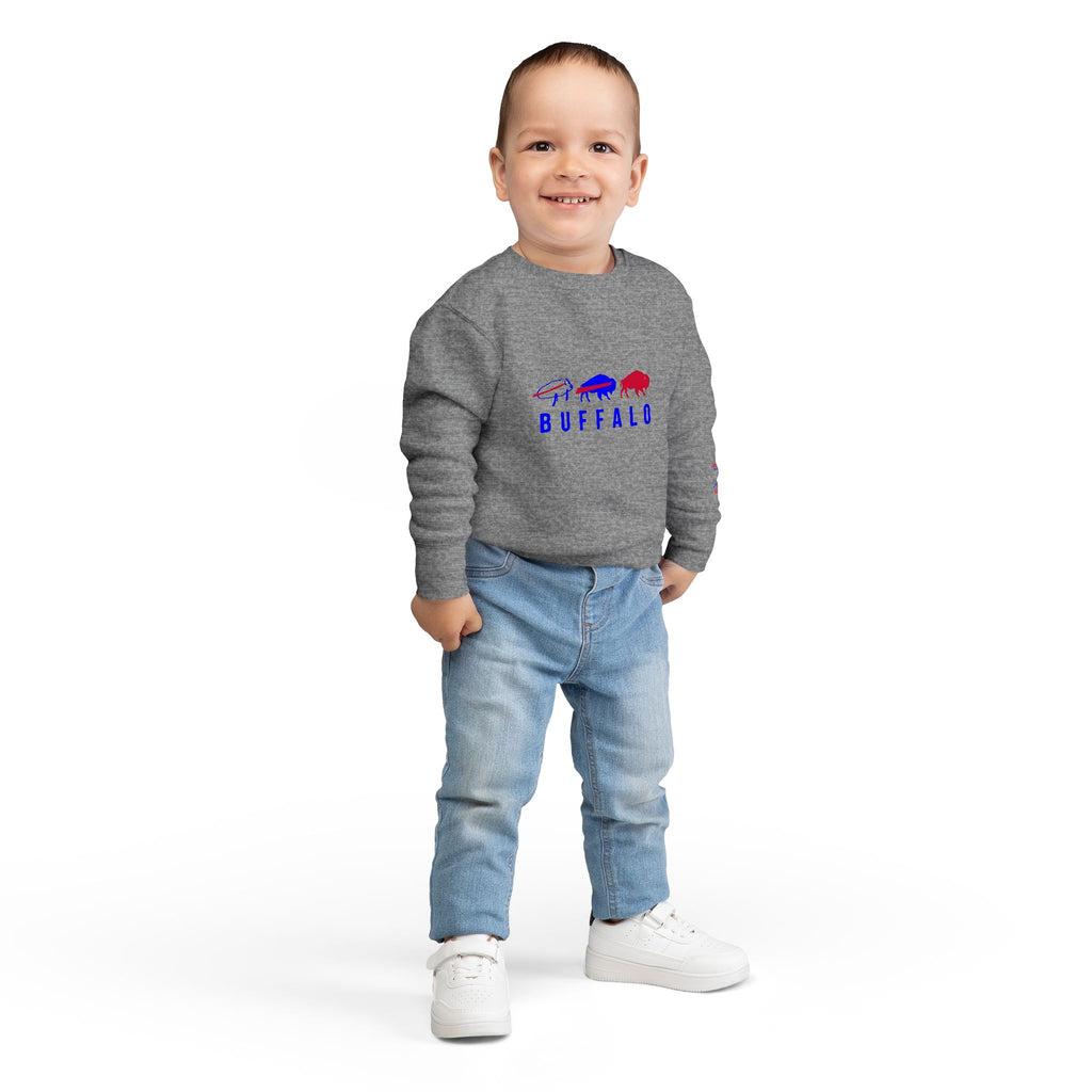 Buffalo Spirit Toddler Sweatshirt | Cute Kids Apparel for Game Day, Family Gatherings, Birthdays, and All Occasions