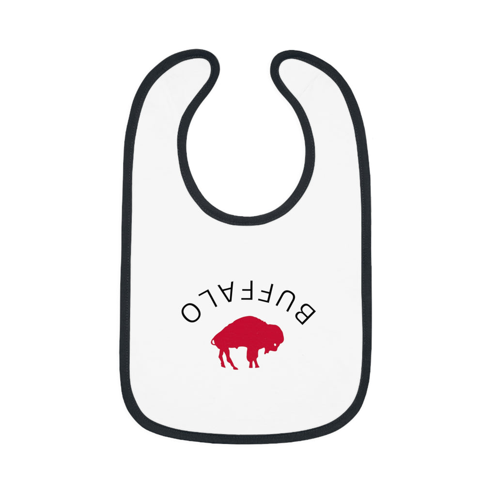 Bills Baby Bib with Contrast Trim - Perfect for Game Day, Baby Shower Gift, Toddler Cheer Gear, Sports Fan Accessories, Cute Baby Outfit